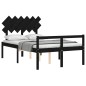 Giroletto con Testiera Nero 4FT Small Double in Legno Massello