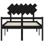 Giroletto con Testiera Nero 4FT Small Double in Legno Massello