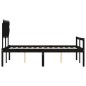 Giroletto con Testiera Nero 4FT Small Double in Legno Massello