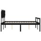 Giroletto con Testiera Nero 140x190 cm in Legno Massello Giroletto con Testiera Nero 140x190 cm in Legno Massello