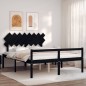 Giroletto con Testiera Nero 160x200 cm Legno Massello
