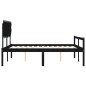 Giroletto con Testiera Nero 160x200 cm Legno Massello