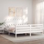 Giroletto con Testiera Bianco 6FT Super King in Legno Massello Giroletto con Testiera Bianco 6FT Super King in Legno Massello