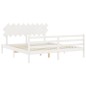 Giroletto con Testiera Bianco 6FT Super King in Legno Massello Giroletto con Testiera Bianco 6FT Super King in Legno Massello