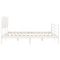 Giroletto con Testiera Bianco 6FT Super King in Legno Massello Giroletto con Testiera Bianco 6FT Super King in Legno Massello
