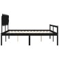 Giroletto con Testiera Nero 200x200 cm in Legno Massello Giroletto con Testiera Nero 200x200 cm in Legno Massello