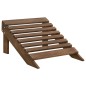 Sedia da Giardino con Poggiapiedi in Legno Marrone Sedia da Giardino con Poggiapiedi in Legno Marrone