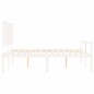 Giroletto con Testiera Bianco 160x200 cm Legno Massello Giroletto con Testiera Bianco 160x200 cm Legno Massello