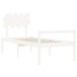 Giroletto con Testiera Bianco 90x200 cm in Legno Massello Giroletto con Testiera Bianco 90x200 cm in Legno Massello