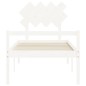 Giroletto con Testiera Bianco 90x200 cm in Legno Massello Giroletto con Testiera Bianco 90x200 cm in Legno Massello