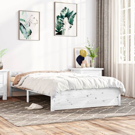 Giroletto Bianco in Legno Massello 120x190 cm 4FT Small Double