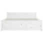 Giroletto Bianco in Legno Massello 120x190 cm 4FT Small Double Giroletto Bianco in Legno Massello 120x190 cm 4FT Small Double