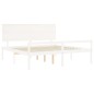 Giroletto con Testiera Bianco 200x200 cm in Legno Massello Giroletto con Testiera Bianco 200x200 cm in Legno Massello