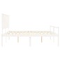 Giroletto con Testiera Bianco 200x200 cm in Legno Massello Giroletto con Testiera Bianco 200x200 cm in Legno Massello