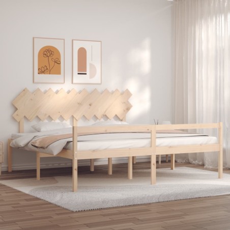 Giroletto con Testiera 200x200 cm in Legno Massello