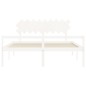 Giroletto con Testiera Bianco 6FT Super King in Legno Massello Giroletto con Testiera Bianco 6FT Super King in Legno Massello