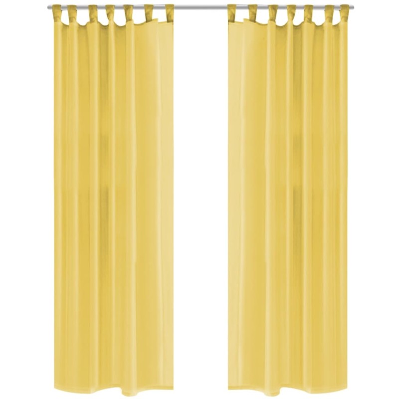 2 Pz Tende in Voile 140x245 cm Giallo 2 Pz Tende in Voile 140x245 cm Giallo