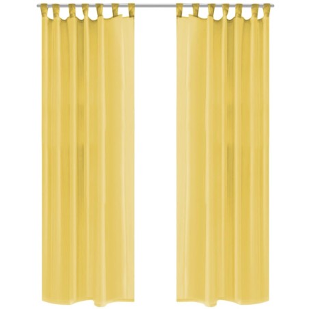 2 Pz Tende in Voile 140x245 cm Giallo