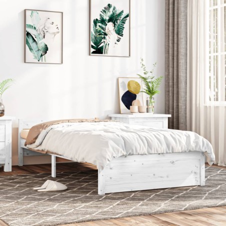 Giroletto Bianco in Legno Massello 75x190 cm 2FT6 Small Single