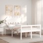 Giroletto con Testiera Bianco 120x200 cm in Legno Massello Giroletto con Testiera Bianco 120x200 cm in Legno Massello