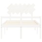 Giroletto con Testiera Bianco 120x200 cm in Legno Massello Giroletto con Testiera Bianco 120x200 cm in Legno Massello