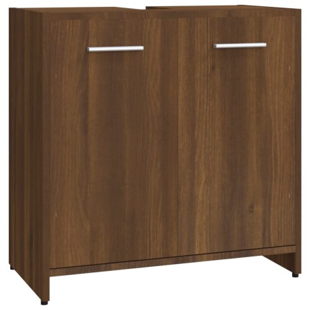 vidaXL Armadietto Bagno Rovere Marrone 60x33x60cm Legno Ingegnerizzato