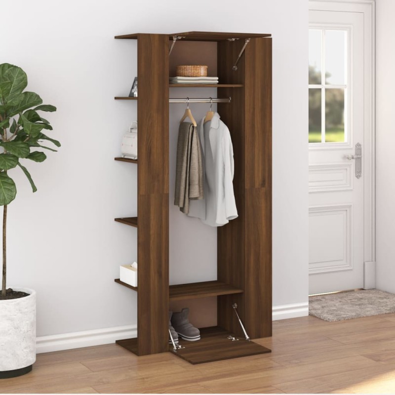 Mobili da Corridoio 2 pz Rovere Marrone in Legno Multistrato Mobili da Corridoio 2 pz Rovere Marrone in Legno Multistrato
