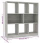 Libreria Grigio Cemento 97,5x29,5x100 cm in Truciolato Libreria Grigio Cemento 97,5x29,5x100 cm in Truciolato