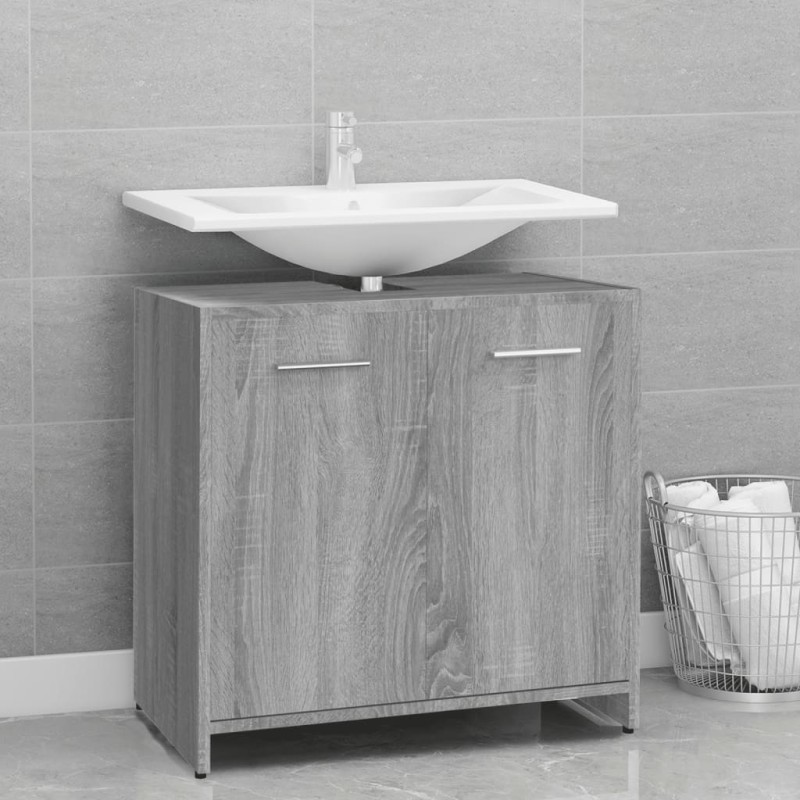 Armadietto Bagno Grigio Sonoma 60x33x60 cm in Legno Multistrato Armadietto Bagno Grigio Sonoma 60x33x60 cm in Legno Multistrato