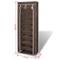 Scarpiera in Tessuto Richiudibile 57 x 29 x 162 cm Marrone Scarpiera in Tessuto Richiudibile 57 x 29 x 162 cm Marrone