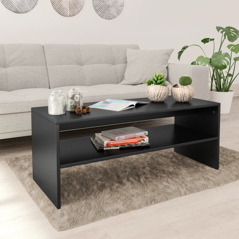 vidaXL Tavolino da Salotto Nero 100x40x40 cm in Legno Multistrato vidaXL Tavolino da Salotto Nero 100x40x40 cm in Legno Multistrato