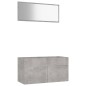 Set Mobili da Bagno 2 pz Grigio Cemento in Truciolato Set Mobili da Bagno 2 pz Grigio Cemento in Truciolato