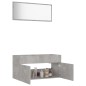 Set Mobili da Bagno 2 pz Grigio Cemento in Truciolato Set Mobili da Bagno 2 pz Grigio Cemento in Truciolato