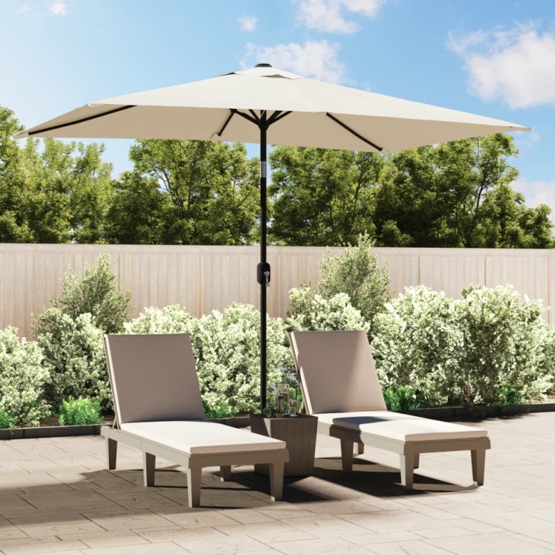 Parasole rettangolare 200 x 300 cm Bianco sabbia Parasole rettangolare 200 x 300 cm Bianco sabbia