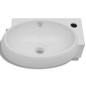 Lavello Ceramica con Foro Rubinetto e Troppo Pieno Bianco Lavello Ceramica con Foro Rubinetto e Troppo Pieno Bianco