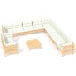 Set Divani da Giardino 12 pz con Cuscini Crema Massello di Pino Set Divani da Giardino 12 pz con Cuscini Crema Massello di Pino