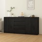Credenze 3 pz in Legno Massello di Pino Nero Credenze 3 pz in Legno Massello di Pino Nero