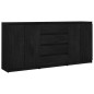 Credenze 3 pz in Legno Massello di Pino Nero Credenze 3 pz in Legno Massello di Pino Nero