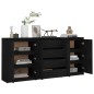 Credenze 3 pz in Legno Massello di Pino Nero Credenze 3 pz in Legno Massello di Pino Nero