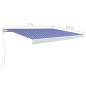 Tenda a Cassonetto Manuale 300x250 cm Blu e Bianca Tenda a Cassonetto Manuale 300x250 cm Blu e Bianca