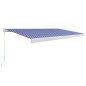 Tenda a Cassonetto Manuale 500x300 cm Blu e Bianca Tenda a Cassonetto Manuale 500x300 cm Blu e Bianca
