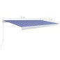 Tenda a Cassonetto Manuale 500x300 cm Blu e Bianca Tenda a Cassonetto Manuale 500x300 cm Blu e Bianca