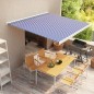 Tenda a Cassonetto Manuale 350x250 cm Blu e Bianca Tenda a Cassonetto Manuale 350x250 cm Blu e Bianca