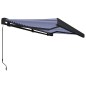 Tenda a Cassonetto Manuale 300x250 cm Blu e Bianca Tenda a Cassonetto Manuale 300x250 cm Blu e Bianca