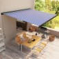 Tenda a Cassonetto Manuale 450x300 cm Blu e Bianca Tenda a Cassonetto Manuale 450x300 cm Blu e Bianca