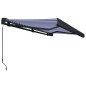 Tenda a Cassonetto Manuale 450x300 cm Blu e Bianca Tenda a Cassonetto Manuale 450x300 cm Blu e Bianca