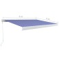 Tenda a Cassonetto Manuale 400x300 cm Blu e Bianca Tenda a Cassonetto Manuale 400x300 cm Blu e Bianca