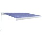 Tenda a Cassonetto Manuale 450x300 cm Blu e Bianca Tenda a Cassonetto Manuale 450x300 cm Blu e Bianca