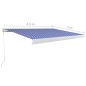 Tenda a Cassonetto Manuale 450x300 cm Blu e Bianca Tenda a Cassonetto Manuale 450x300 cm Blu e Bianca