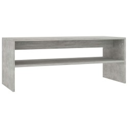 Tavolino da Caffè Grigio Calcestruzzo 100x40x40 cm Truciolato